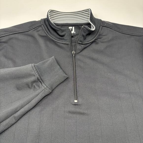 Footjoy Large Solid Black 1/4 Zip Long Sleeve Pullover Sweater - Picture 1 of 5